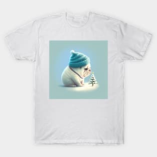 Baby Frenchie waiting Christmas to come T-Shirt